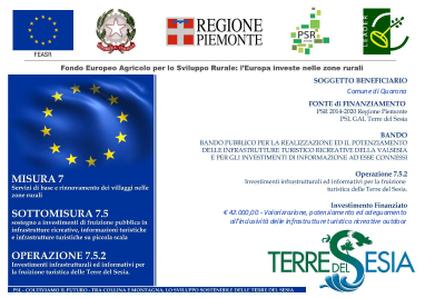 Gal "Terre del Sesia" - Fondi FEASR - PSR 2014-2020 - Operazione 7.5.2
