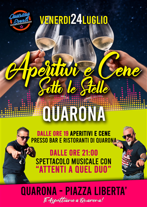 Aperitivi e cene sotto le stelle
